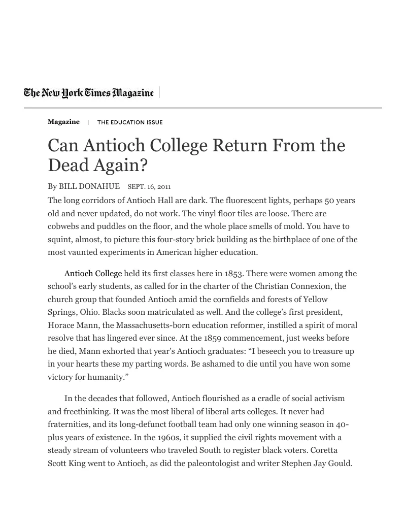 File:Can Antioch College Return From the Dead Again? - The New York Times.pdf